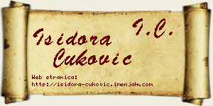Isidora Ćuković vizit kartica